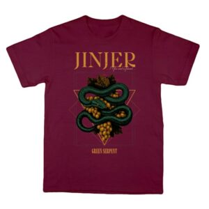 Jinjer Store Merch Green Serpent Maroon T- Shirt