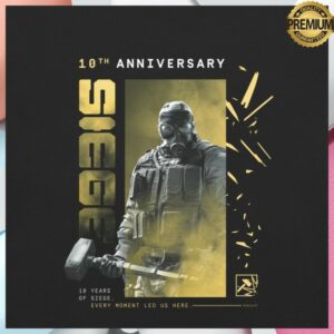 Ubisoft Gearshop Store Six Siege T-Shirt 10Th Anniversary Sledge Shirt