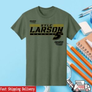 Hendrick Motorsports Store Merch Kyle Larson #5 Hendrickcars.Com Military Green T-Shirt