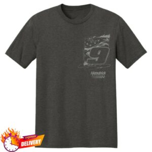 Hendrick Motorsports Store Merch Chase Elliott #9 Charcoal Flag Front T-Shirt
