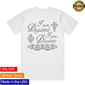 Erin Lecount Store Merch I Am Digital, I Am Divine White Tee