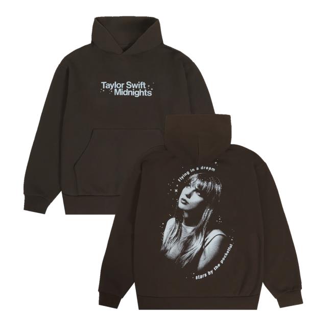 Taylor Swift Merch Store Taylor Swift Midnights Living In A Dream Brown Hoodie Taylor Swift Merch Store Taylor Swift Midnights Living In A Dream Brown Hoodie