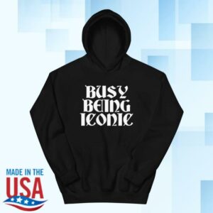 Paris Hilton Merch Store Busy Being Iconic Hoodie Black