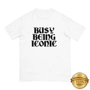 Paris Hilton Merch Store Busy Being Iconic Tee Black Lettering