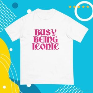 Paris Hilton Merch Store Busy Being Iconic Tee Pink Lettering