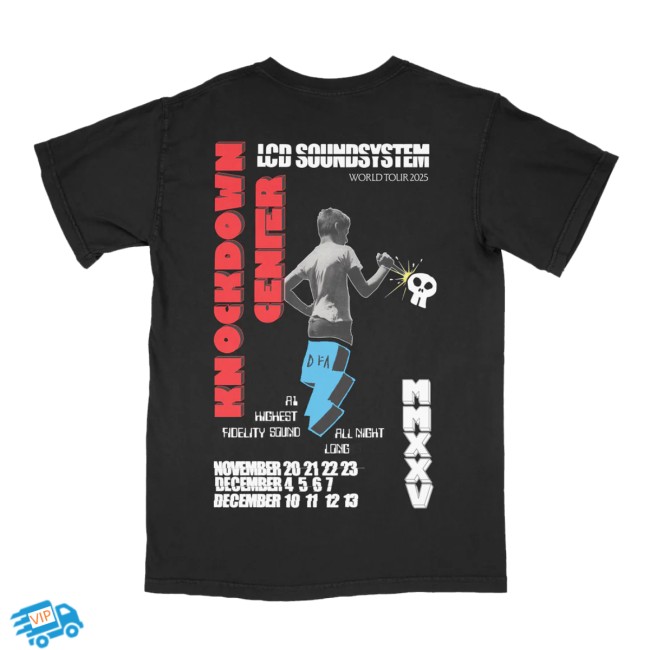 Dfa Records Store Merch Lcd Soundsystem Knockdown Center 2025 Black T-Shirt Dfa Records Store Merch Lcd Soundsystem Knockdown Center 2025 Black T-Shirt