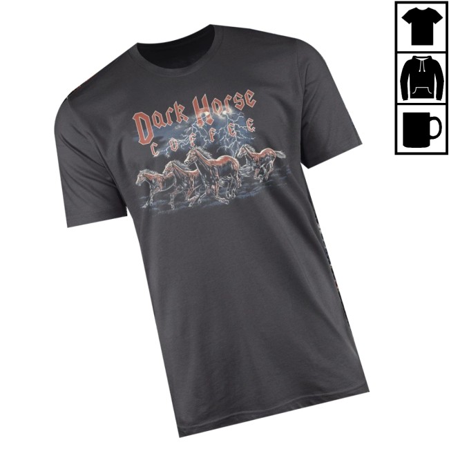 Dark Horse Coffee Roasters Sore Merch Wild Horses T-Shirt Dark Horse Coffee Roasters Sore Merch Wild Horses T-Shirt