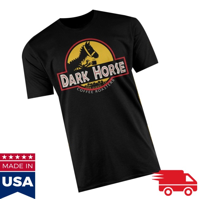 Dark Horse Coffee Roasters Sore Merch Jurassic Horse T-Shirt Dark Horse Coffee Roasters Sore Merch Jurassic Horse T-Shirt