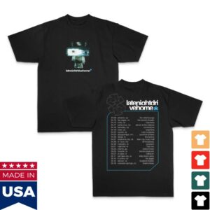 Late Night Drive Home Store Merch Robot Tour Black T-Shirt