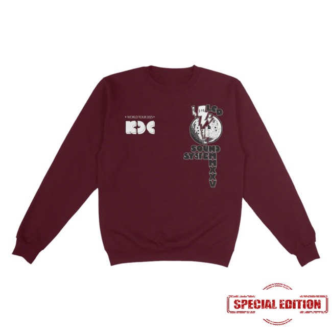 Dfa Records Store Merch Lcd Soundsystem Knockdown Center 2025 Maroon Crewneck Sweatshirt Dfa Records Store Merch Lcd Soundsystem Knockdown Center 2025 Maroon Crewneck Sweatshirt