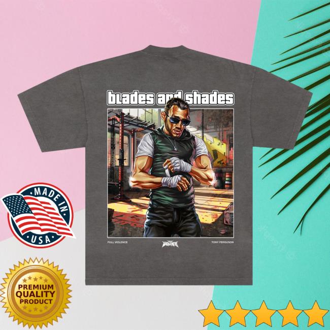 Full Violence Merch Store Blades And Shades Premium Tee In Garment-Dyed Shadow Full Violence Merch Store Blades And Shades Premium Tee In Garment-Dyed Shadow