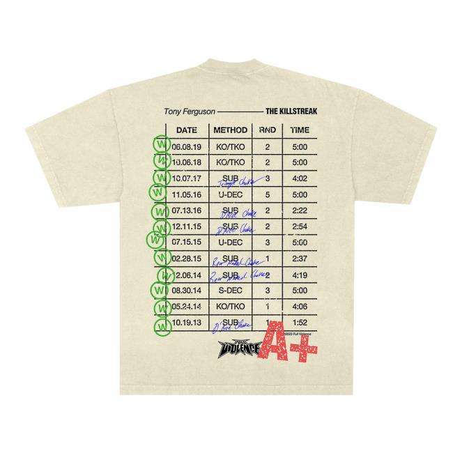 Full Violence Merch Store Killstreak Tee Premium Tee In Garment-Dyed Off-White Full Violence Merch Store Killstreak Tee Premium Tee In Garment-Dyed Off-White