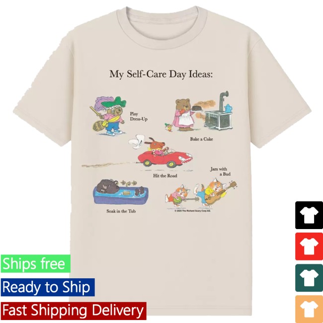 Hottopic Shop Merch Richard Scarry Self Care Ideas T-Shirt Hottopic Shop Merch Richard Scarry Self Care Ideas T-Shirt