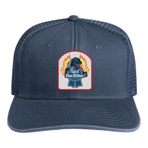 Godzilla Merch Store Godzilla X Pbr Flame Patch Navy Trucker Hat