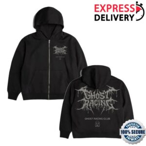 Ghost Racing Merch Store Heavy Weight Reflective Sigil Zip-Up Black