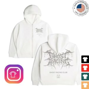 Ghost Racing Merch Store Heavy Weight Reflective Sigil Zip-Up White