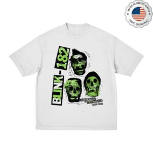 Blink182 Merch Store Shop White Skull 2025 Tour Tee
