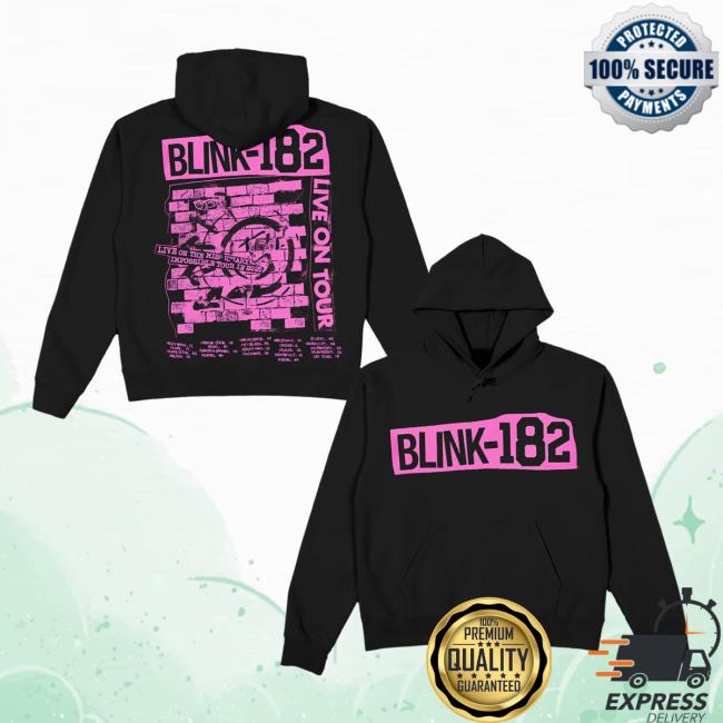Blink182 Merch Store Shop Missionary Impossible Pink Brickwall Pullover Hoodie Blink182 Merch Store Shop Missionary Impossible Pink Brickwall Pullover Hoodie