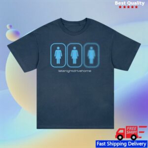 Late Night Drive Home Store Merch Blur T-Shirt Navy