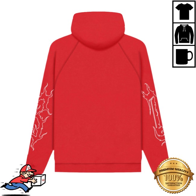 Crepdogcrew Store Merch Deadbear Flames Hoodie Red Crepdogcrew Store Merch Deadbear Flames Hoodie Red