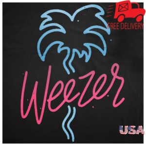 Beserk Store Merch Weezer Neon Palms Black T-Shirt
