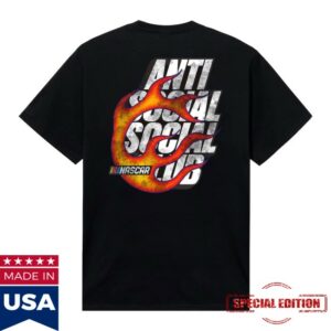 Extrabutterny Store Merch Anti Social Social Club X Nascar Mens Daytona Black Tee