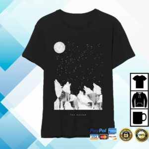 Two Wolves Wine Merch Store Group Song Logo T-Shirt