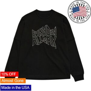 Dover Street Market Store Merch Sacai Men’s Geoff Sacai Print Long Sleeve T-Shirt Black