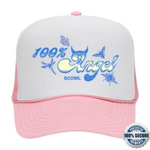 Scowl Official Store Merch 100% Angel Pink Trucker Hat