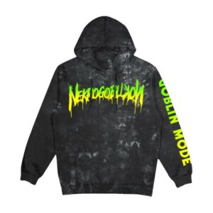 Nekrogoblikon Merch Store Neon Ombre Spring Tour Hoodie Black Wash