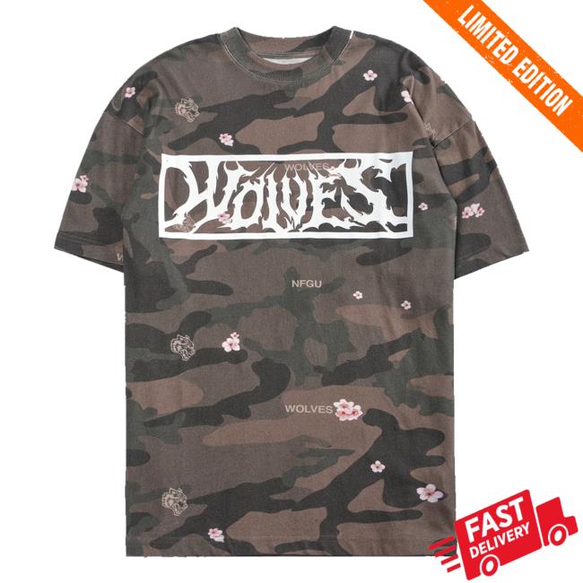 Darc Sport Merch Store Midnight Wolves Unisex Premium Oversized Tee In Vintage Blossom Woodland Camo