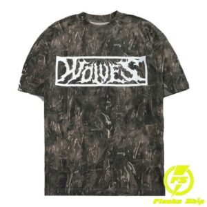 Darc Sport Merch Store Midnight Wolves Unisex Premium Oversized Tee In Vintage Norse Camo