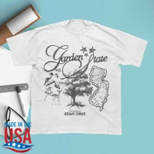 Jeremy Zucker Store Merch Garden State White Map T-Shirt