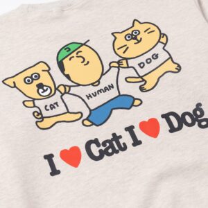 Cruddy Store Merch Bigwave I Love Cat & Dog Sweatshirt
