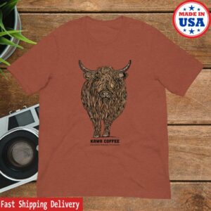 Kawa Coffee Store Merch Highland Cow T-Shirt