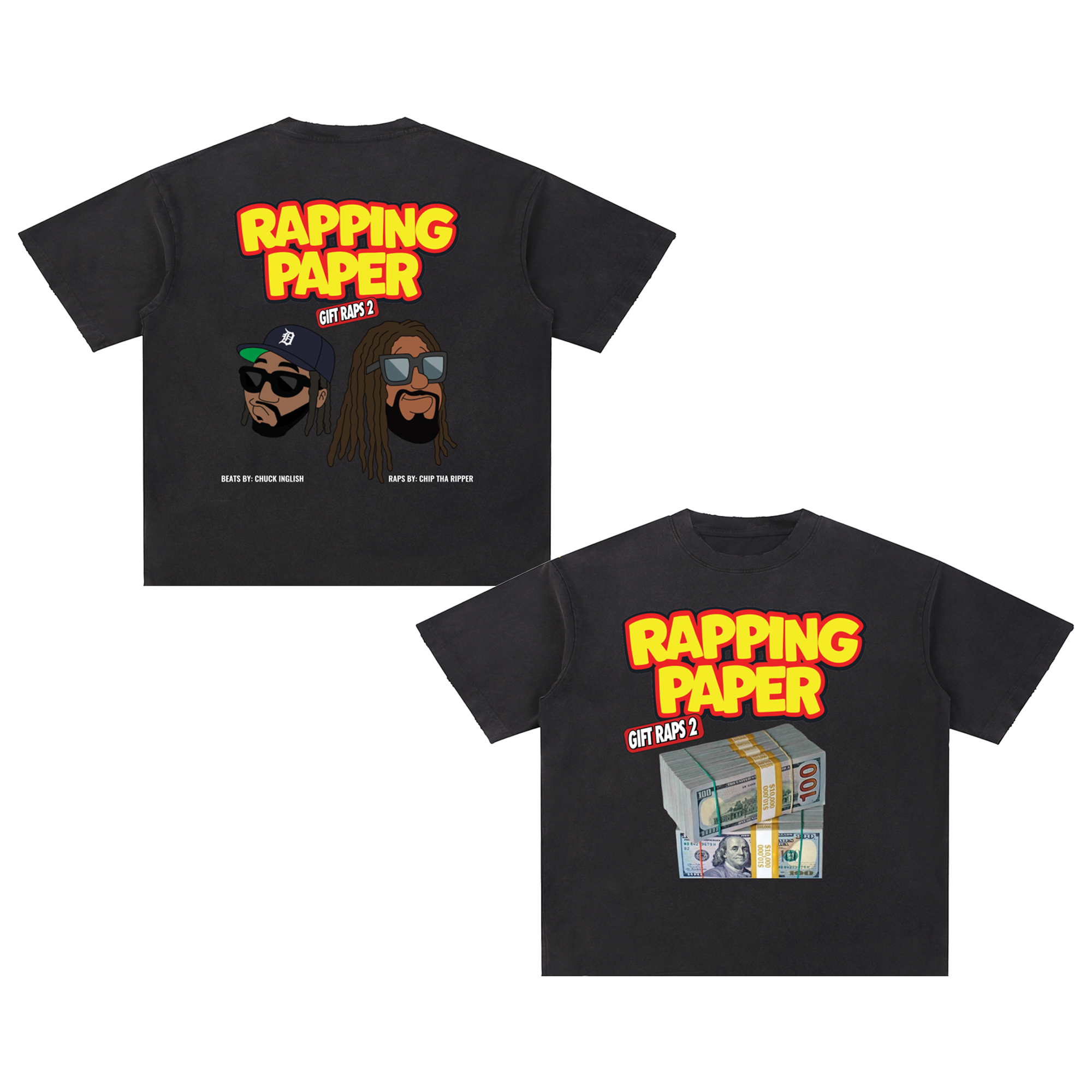 Kingchip Merch Store Rapping Paper Snow Washed T-Shirt Kingchip Merch Store Rapping Paper Snow Washed T-Shirt