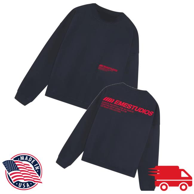 Eme Studios Merch Store Roots Navy Oversized Crewneck Eme Studios Merch Store Roots Navy Oversized Crewneck