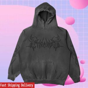 8Thwndr Merch Store Sigil Angel Hoodie Vintage Black