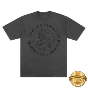 8Thwndr Merch Store Skeleton Knight Tee Vintage Black