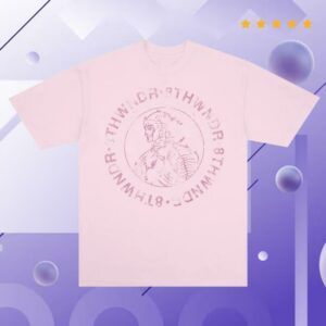 8Thwndr Merch Store Skeleton Knight Tee Pink