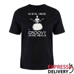 Go Ahead Merch Store Groovy Music Heals Black Shirt