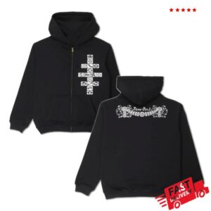 Lost Art Merch Store Passport Kollaasi Zip Hoodie Black