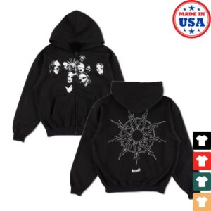 Lost Art Merch Store Welcome X Slipknot Nonagram Zip Hoodie Black