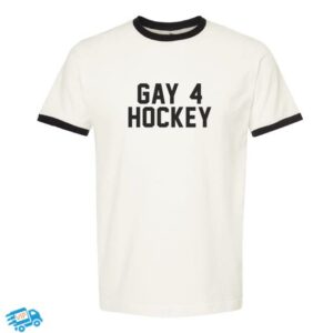 The Little Gay Shop Merch Store Gay 4 Hockey Ringer Shirt