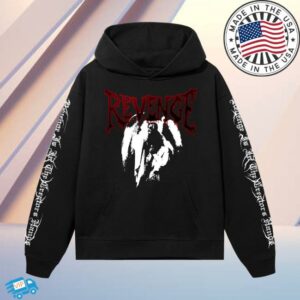Revenge Merch Store Dither Hoodie Black Red