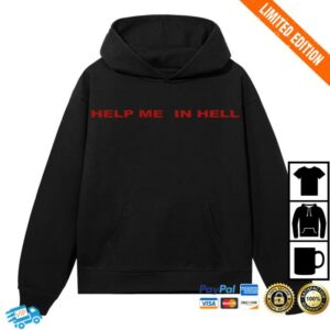 Revenge Merch Store Help Me In Hell Hoodie Black Red