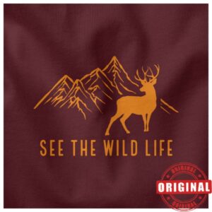 Wildcause Store Merch See The Wild Life Moose Adventure Adult Long Sleeve Tee T-Shirt