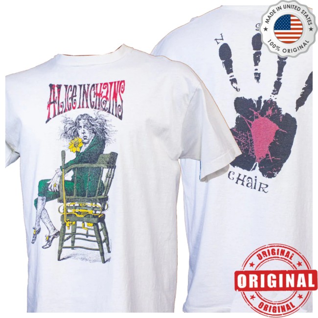 Black Shag Vintage Store Merch Vintage Alice In Chains Angry Chair Concert T Shirt 1992 White Black Shag Vintage Store Merch Vintage Alice In Chains Angry Chair Concert T Shirt 1992 White