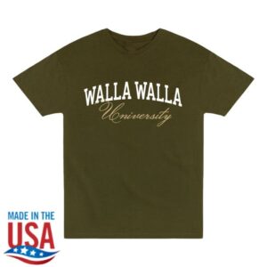 Walla Walla Gear Merch University Script Tee Military Green