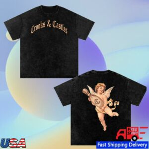 Crooks Castles Merch Heir Apparent Snow Washed Oversized Tee